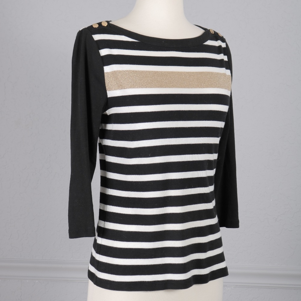 Vintage 90s Lauren Ralph Lauren Gold Striped Shirt